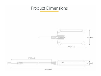 Startech : HUB USB 3 PORTS USB-A - GIGA BIT ETHERNET - CBLE de 30CM