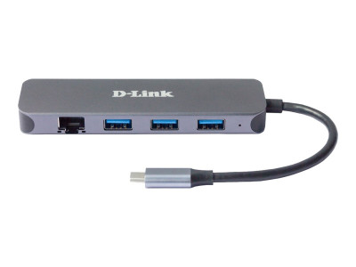 D-Link : 5-IN-1 USB-C HUB 1 X GIGABIT ETHERNET - 3 X USB 3.0 - 1 USB-C