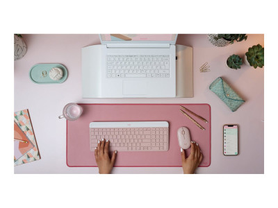 Logitech : MK470 SLIM COMBO -ROSE-FRA-CENTRAL-419