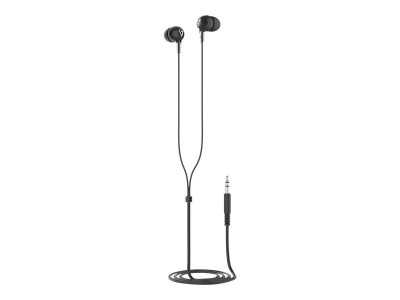 V7 : IN-EAR STEREO EARBUDS 3.5MM 1.2M cable BLACK NO MIC