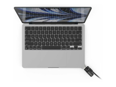 compulocks : LEDGE MACBOOK AIR2022 M2 T-SLOT LOCK ADAPT COMB. CBL LOCK SILVER