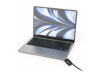 compulocks : LEDGE MACBOOK AIR2022 M2 T-SLOT LOCK ADAPT COMB. CBL LOCK SILVER