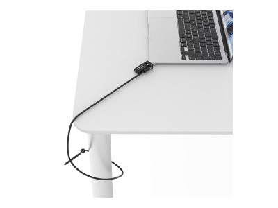 compulocks : LEDGE MACBOOK AIR2022 M2 T-SLOT LOCK ADAPT COMB. CBL LOCK SILVER