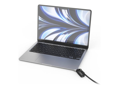 compulocks : LEDGE MACBOOK AIR2022 M2 T-SLOT LOCK ADAPT COMB. CBL LOCK SILVER
