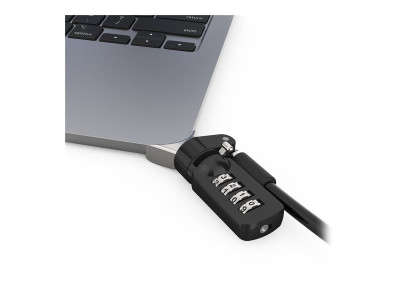 compulocks : LEDGE MACBOOK AIR2022 M2 T-SLOT LOCK ADAPT COMB. CBL LOCK SILVER
