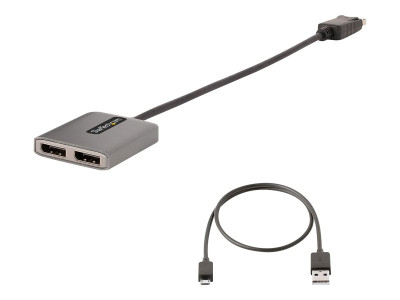 Startech : HUB 2 PORTS DISPLAYPORT MST DUAL 4K60HZ - ADAPTATEUR DP 1.4