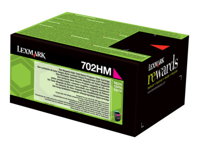 Lexmark : 702HMCARTOUCHE de TONER MAGENTA LONGUE DUREE PROGRAM de RETOUR