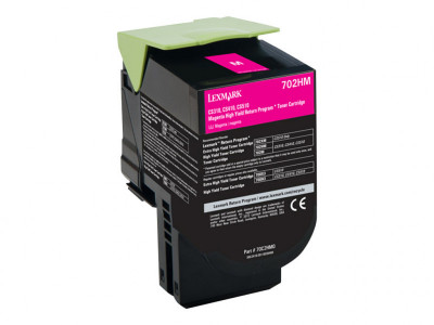 Lexmark : 702HMCARTOUCHE de TONER MAGENTA LONGUE DUREE PROGRAM de RETOUR