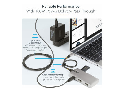 Startech : USB-C MULTIPORT ADAPTER HDMI 4K - 3-PORT USB HUB MINI HUB