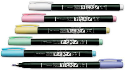Tombow Stylo de calligraphie Fudenosuke Pastel, bleu clair