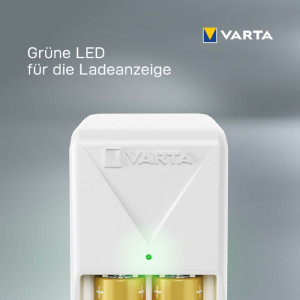 VARTA Chargeur Mini Charger, équipé de AAA, blanc