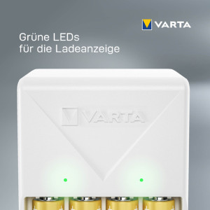 VARTA Chargeur Plug Charger, équipé de AA, blanc