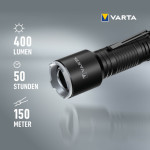 VARTA Lampe de poche aluminium Light F30 Pro, noir VARTA Lampe de poche aluminium Light F30 Pro, noir