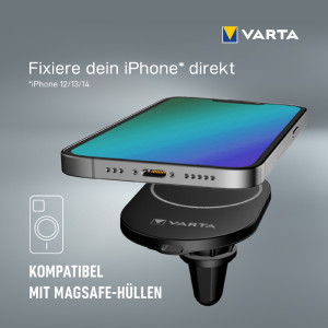 VARTA Chargeur Mag Pro Wireless Car Charger, noir