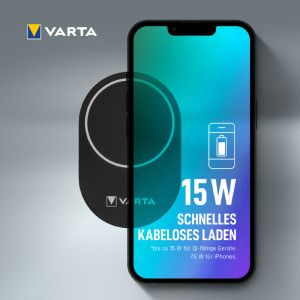 VARTA Chargeur Mag Pro Wireless Car Charger, noir