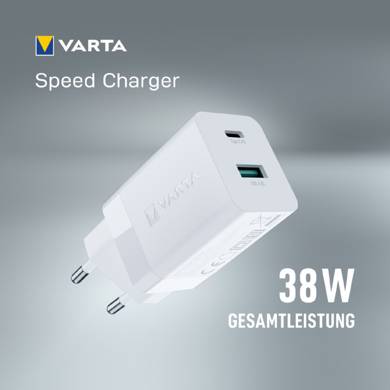 CHARGEUR SECTEUR USB TYPE-C 38W POWER DELIVERY - BLANC