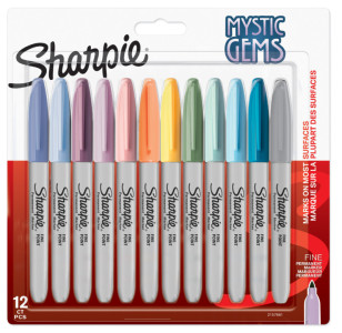 Sharpie Marqueur permanent FINE MYSTIC GEMS, blister de 12