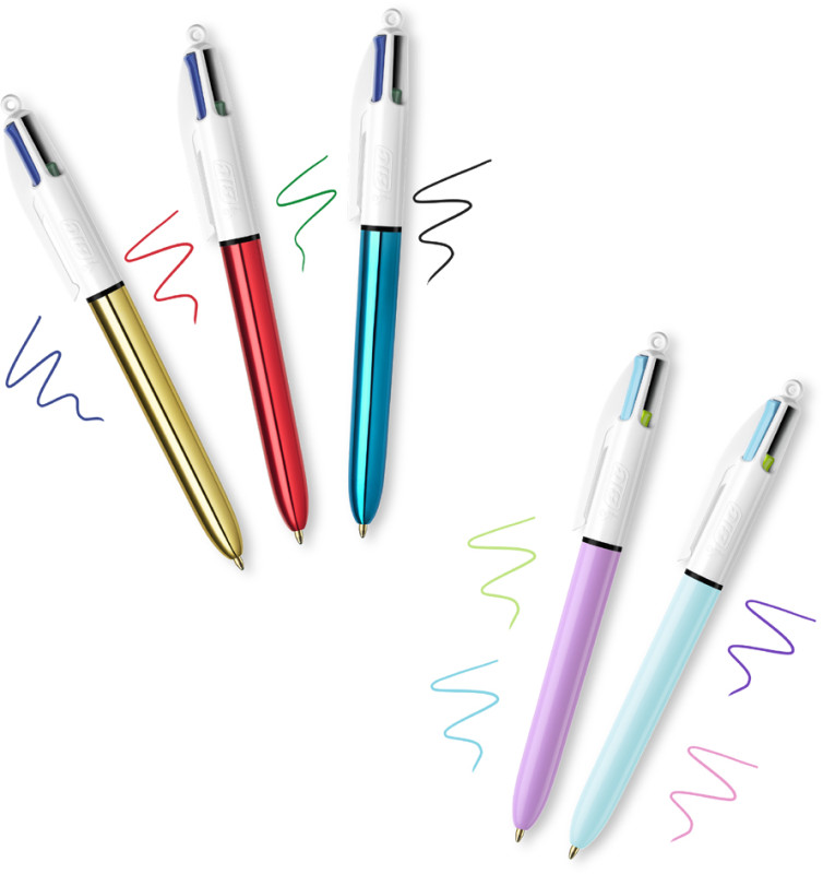 Stylo bille BIC 4 Couleurs Gradient rétractable et rechargeable