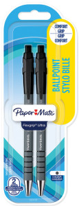 Paper:Mate Stylo à bille FlexGrip Ultra, blister de 2, bleu