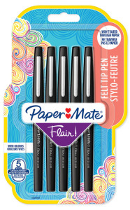 Paper:Mate Stylo feutre Flair, blister de 1, noir