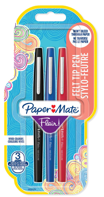 Paper:Mate Stylo feutre Flair, blister de 3, assorti