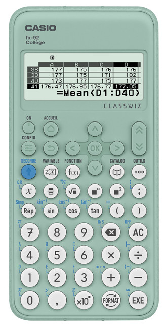 CASIO Calculatrice Scientifique FX 92 Spécial Collège, Coloris