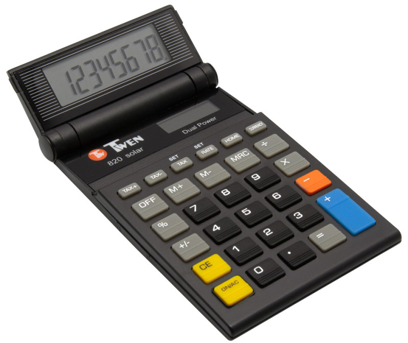 TWEN Calculatrice de poche 820 solaire, noir