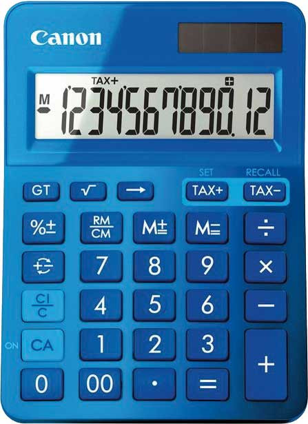 Calculatrice de bureau solaire - 12 chiffres - Rose CANON LS-123K-MPK
