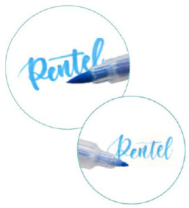 Pentel Feutre pinceau BrushSignPen Twin, en présentoir