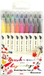 PentelArts Feutre pinceau BrushSignPen Twin, set de 18