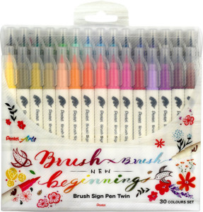 PentelArts Feutre pinceau BrushSignPen Twin, set de 18