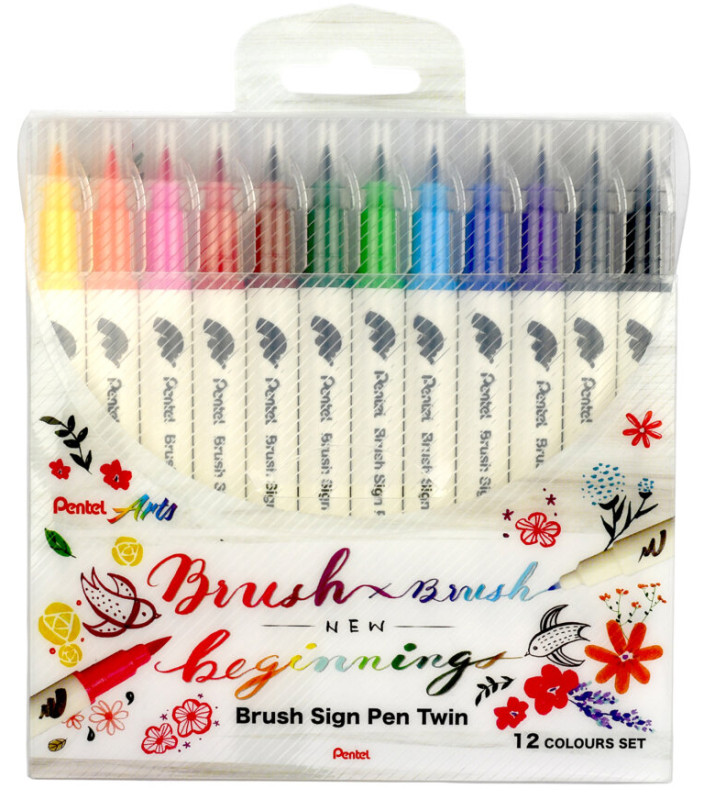 PentelArts Feutre pinceau BrushSignPen Twin, set de 18