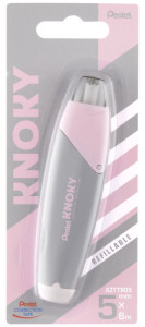 Pentel Ruban correcteur rétractable KNOKY, 5 mm x 6 m, gris