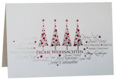 Carte de Noël RÖMERTURM « Sapins de Noël rouge argenté »