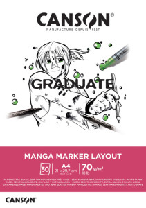 CANSON Bloc de dessin GRADUATE Manga Marker Layout, A4
