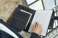 Alassio Conférencier RPET avec languette, A4, anthracite Alassio Conférencier RPET avec languette, A4, anthracite