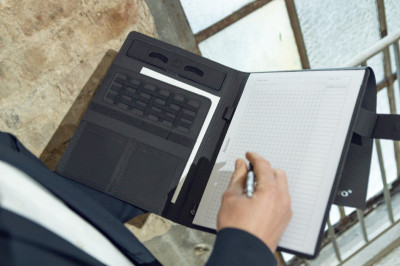 Alassio Conférencier RPET avec languette, A4, anthracite