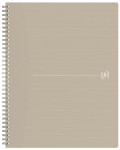 Oxford Cahier à spirales Origins, A4, ligné, beige