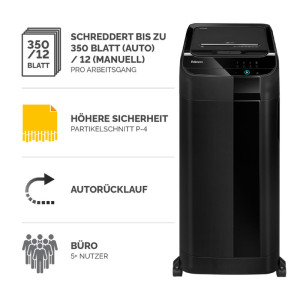 Fellowes Destructeur de documents AutoMax 350C, particules