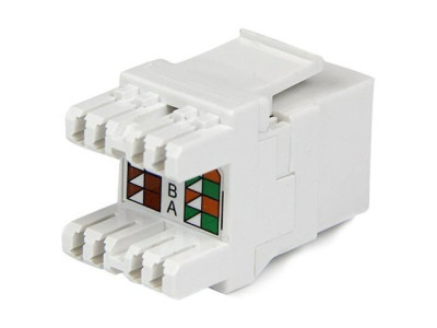 Startech : JACK KEYSTONE CAT6 RJ45 180 DEGRES - JACK MURAL BLANC - TYPE