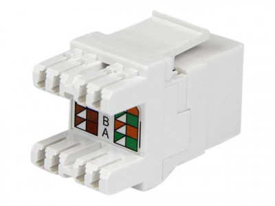 Startech : JACK KEYSTONE CAT6 RJ45 180 DEGRES - JACK MURAL BLANC - TYPE