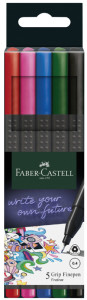 FABER-CASTELL Feutre pointe fine GRIP FINEPEN, étui de 10