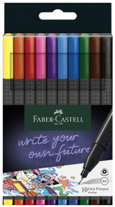 FABER-CASTELL Feutre pointe fine GRIP FINEPEN, étui de 10