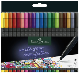 FABER-CASTELL Feutre pointe fine GRIP FINEPEN, étui de 10