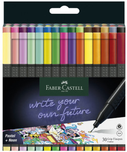 FABER-CASTELL Feutre pointe fine GRIP FINEPEN, étui de 10