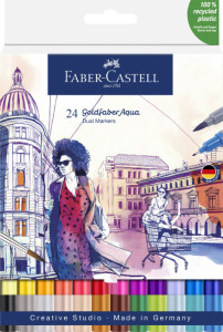 FABER-CASTELL Marqueur aquarelle GOLDFABER, étui de 24
