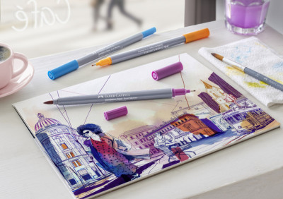 FABER-CASTELL Marqueur aquarelle GOLDFABER, étui de 24