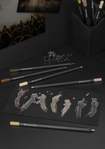 FABER-CASTELL Crayon de couleur triangulaire Black Edition