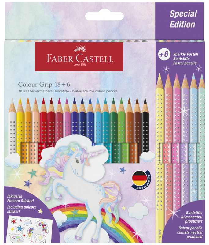 FABER-CASTELL Crayon de couleur triangulaire Colour, 10+3