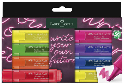 FABER-CASTELL Surligneur TEXTLINER 1546 NEON, étui de 4